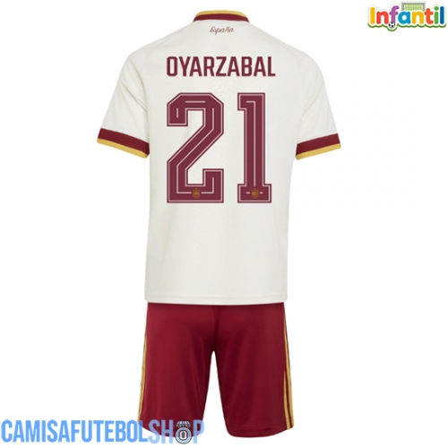 Camisa de time de futebol Espanha Mikel Oyarzabal #21 Replicas 2º Equipamento Infantil Mundo 2026 Manga Curta (+ Calças curtas)